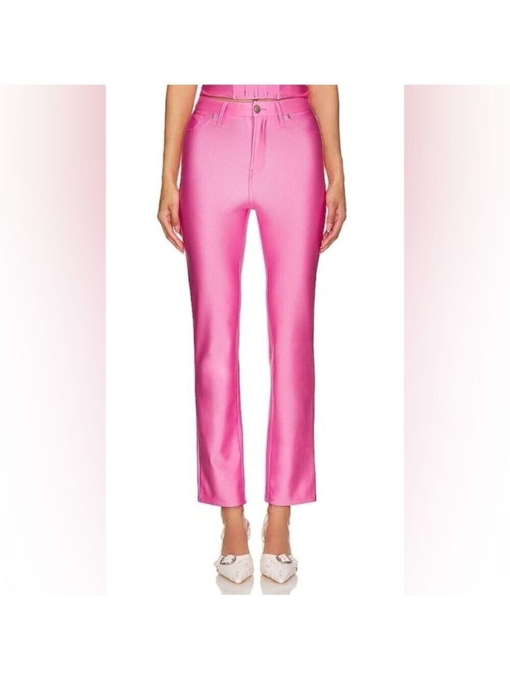 Good American Vibrant Pink Flare Pants